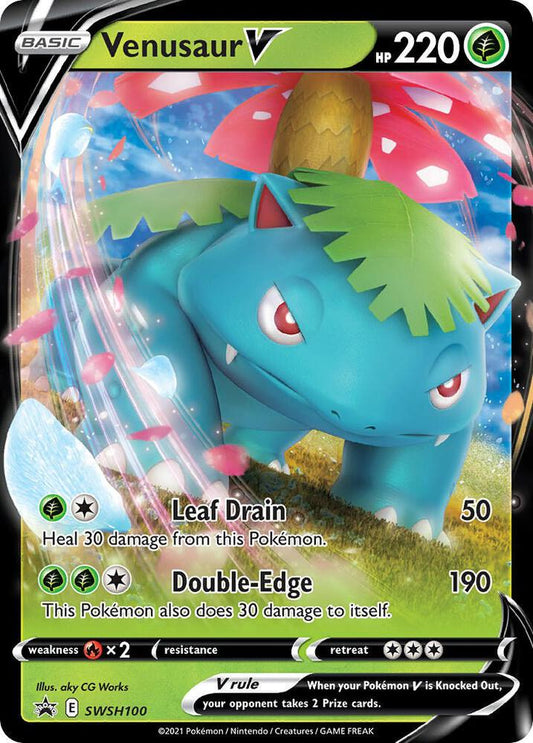 Venusaur V - SWSH100 - SWSH: Sword & Shield Promo Cards (SWSD) spñ