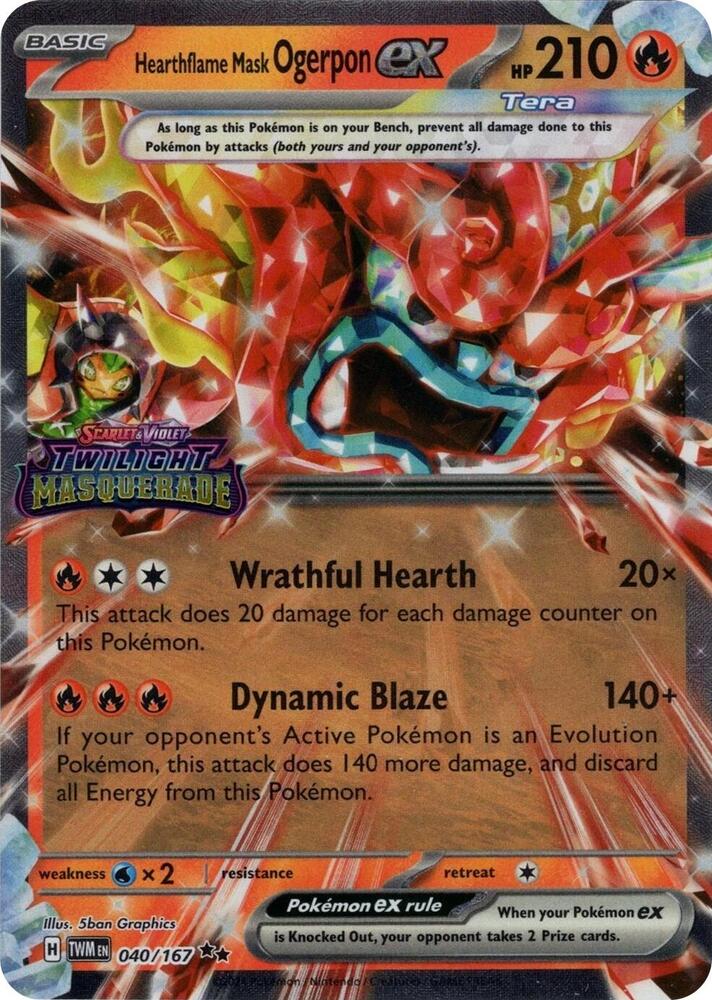 Hearthflame Mask Ogerpon ex (Twilight Masquerade Stamp) - Miscellaneous Cards & Products (MCAP)