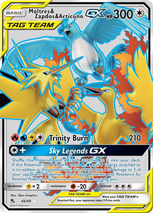Moltres & Zapdos & Articuno GX (Full Art) - Hidden Fates (HIF)