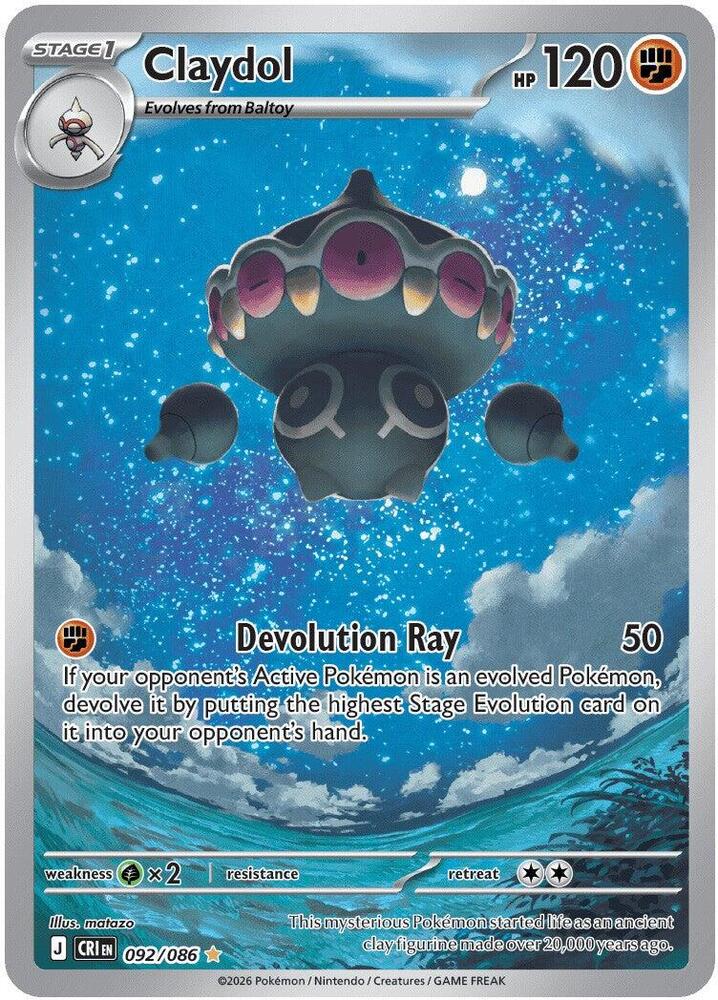 Claydol - 092/086 - ME04: Chaos Rising (CRI)
ME04: Chaos Rising