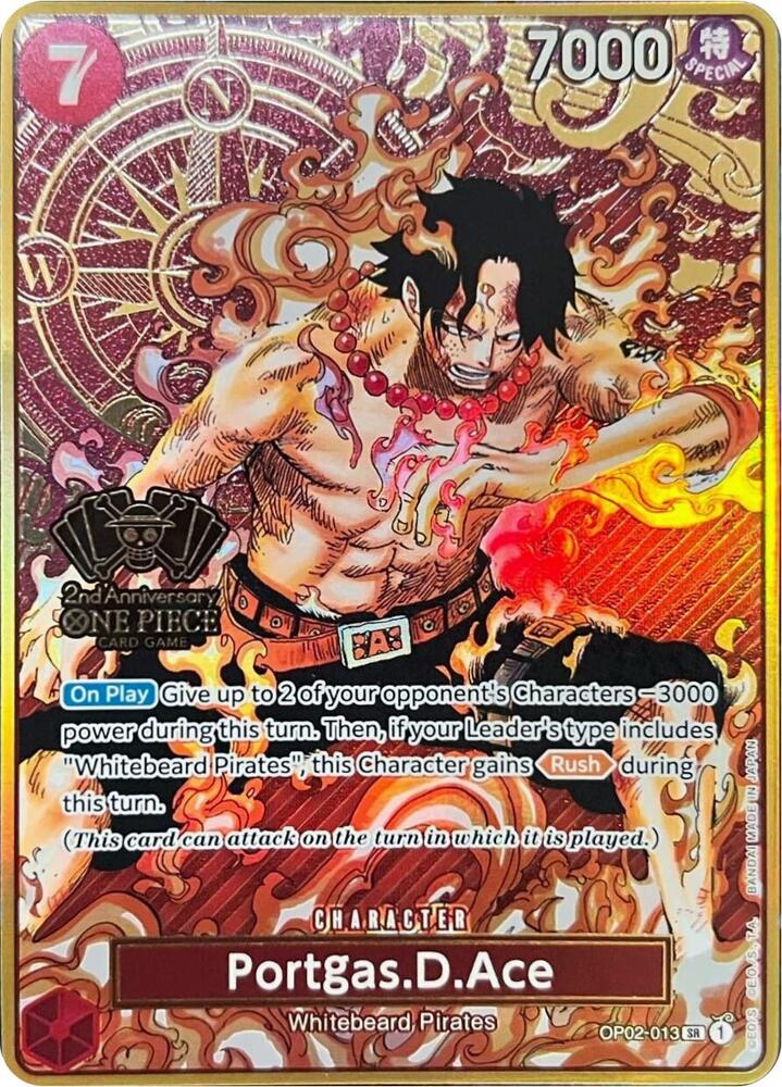 Portgas.D.Ace (Set del 2.º aniversario de la versión japonesa de One Piece) - Tarjetas promocionales de One Piece (OP-PR)