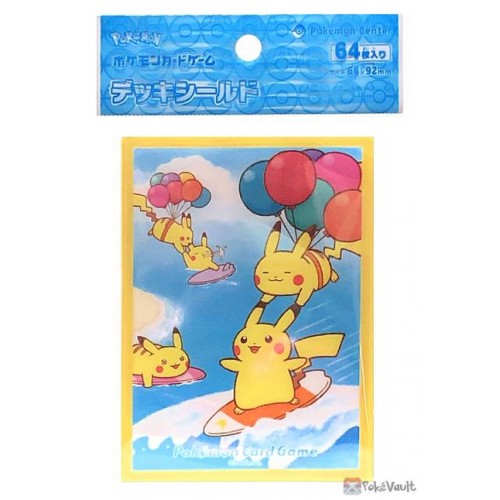 Pokemon Center 2021 25th Anniversary Surfing Flying Pikachu Set Of 64 Deck Sleeves
