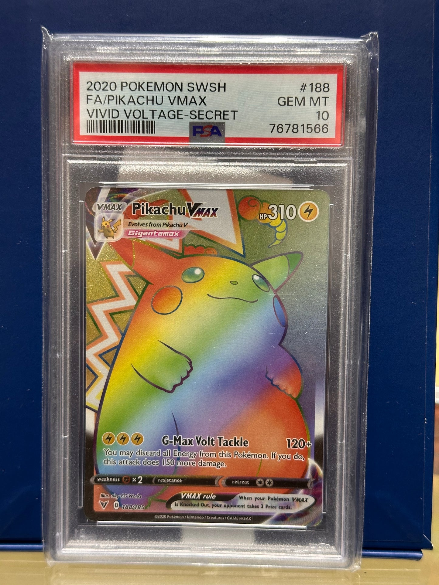 Pikachu VMAX #188 Pokemon Vivid Voltage PSA 10