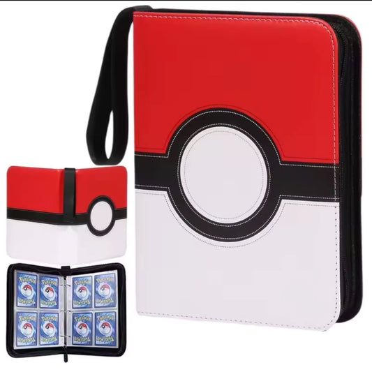 Binder de Pokebola para 400 cartas, con ziper de cuerina