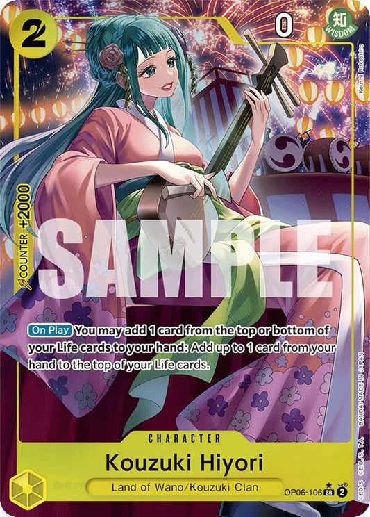Printing  English  Clear Filters 1 Listing As low as $21.92 All Categories One Piece Card Game Wings of the Captain Kouzuki Hiyori (Alternate Art)