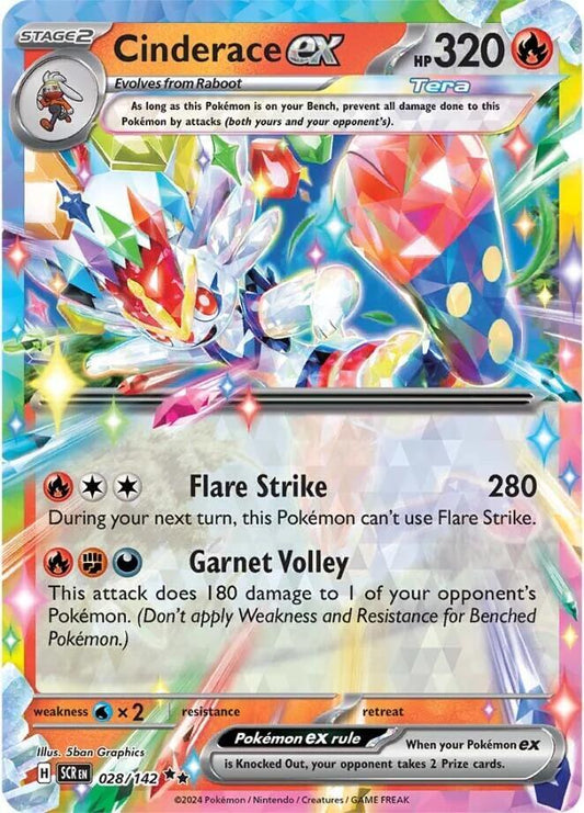 Cinderace ex - 028/142 - SV07: Stellar Crown (SV07)