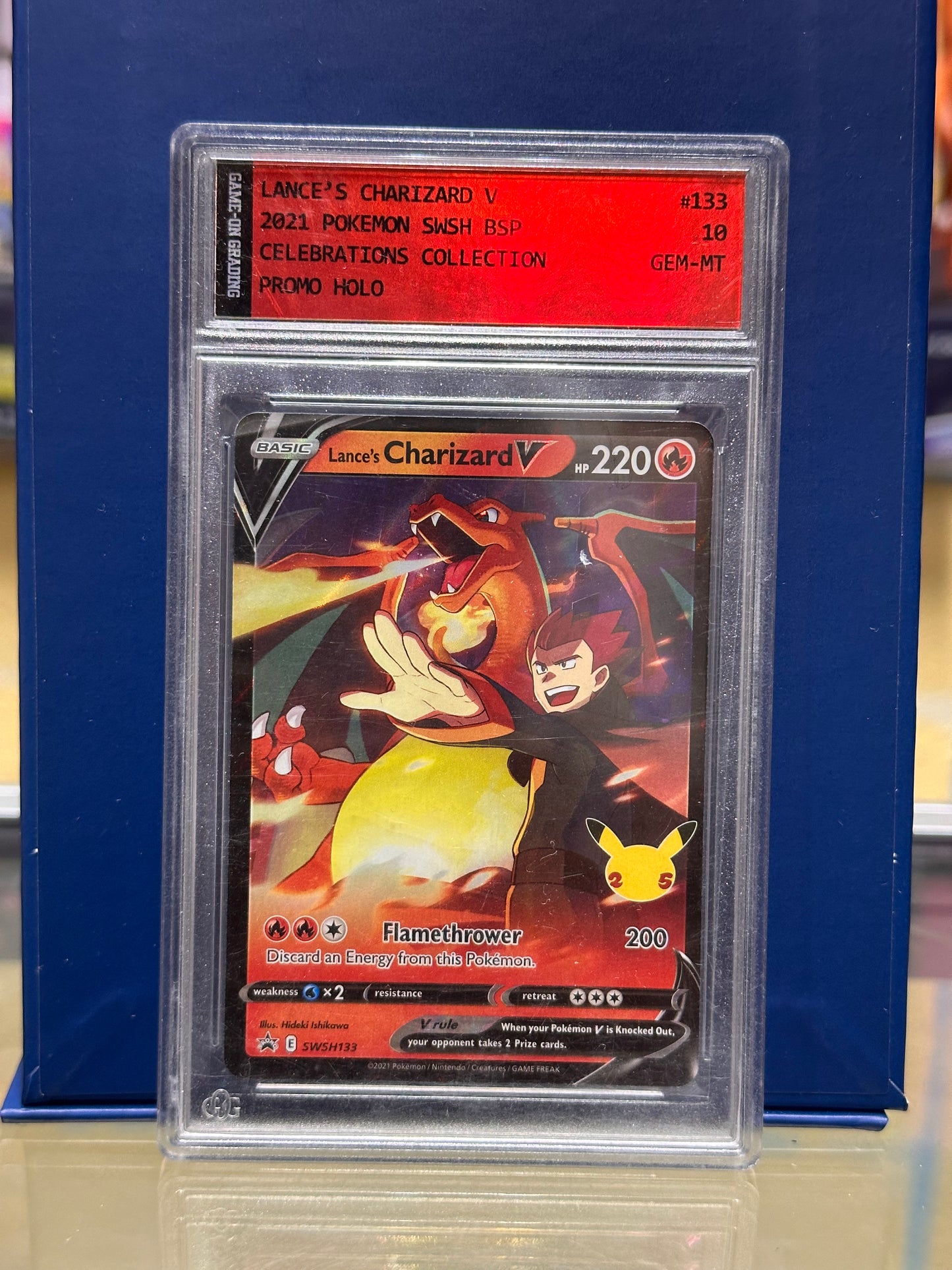 Lance's Charizard V #SWSH133 Pokemon Celebrations GOG 10