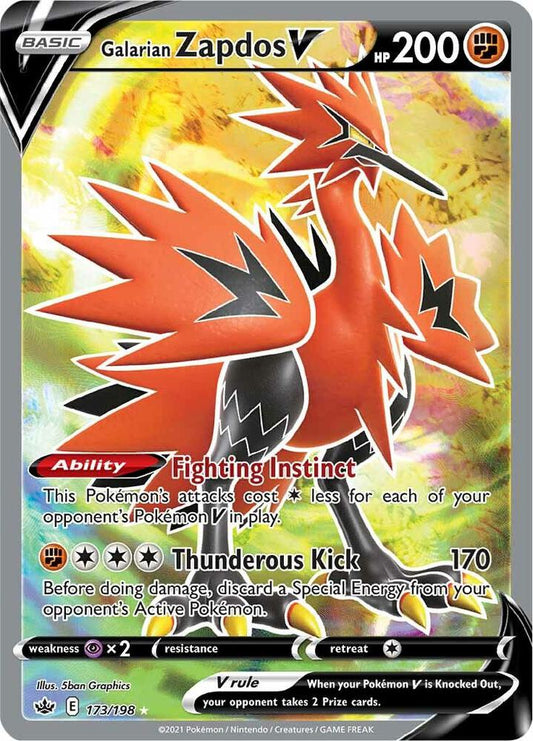 Galarian Zapdos V (Full Art) - SWSH06: Chilling Reign (SWSH06