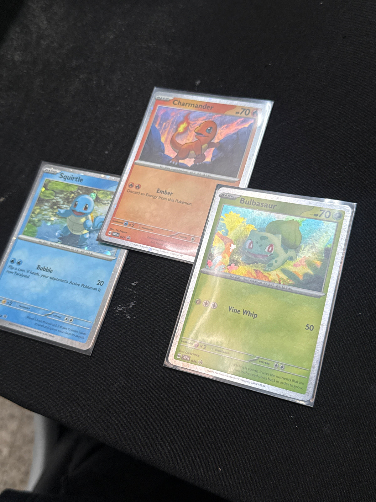 Pokémon 151 Cosmo Holo Promo Bulbasaur Charmander Squirtle SVP 046 047 048
