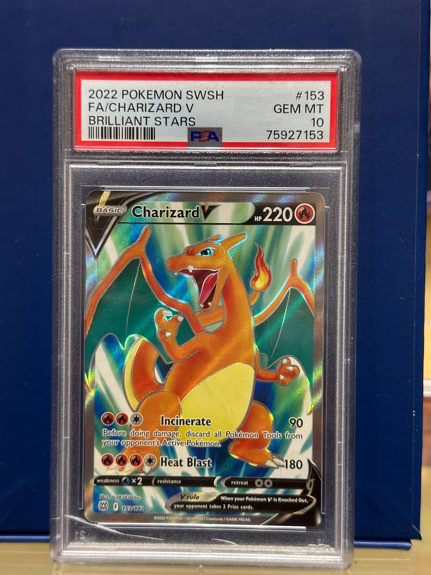 Charizard V #153 Pokemon Brilliant Stars PSA 10