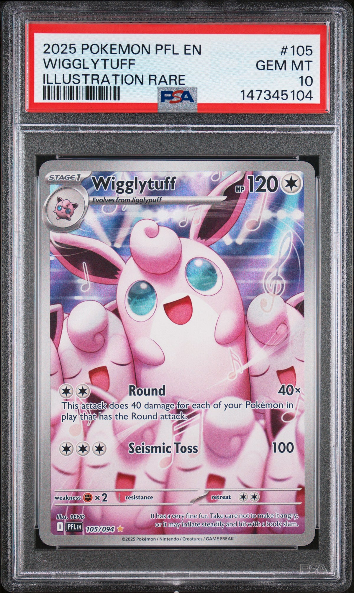 PSA 10 PHANTASMAL FLAMES #105 WIGGLYTUFF ILLUSTRATION RARE