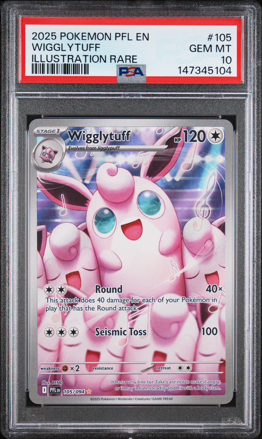 PSA 10 PHANTASMAL FLAMES #105 WIGGLYTUFF ILLUSTRATION RARE
