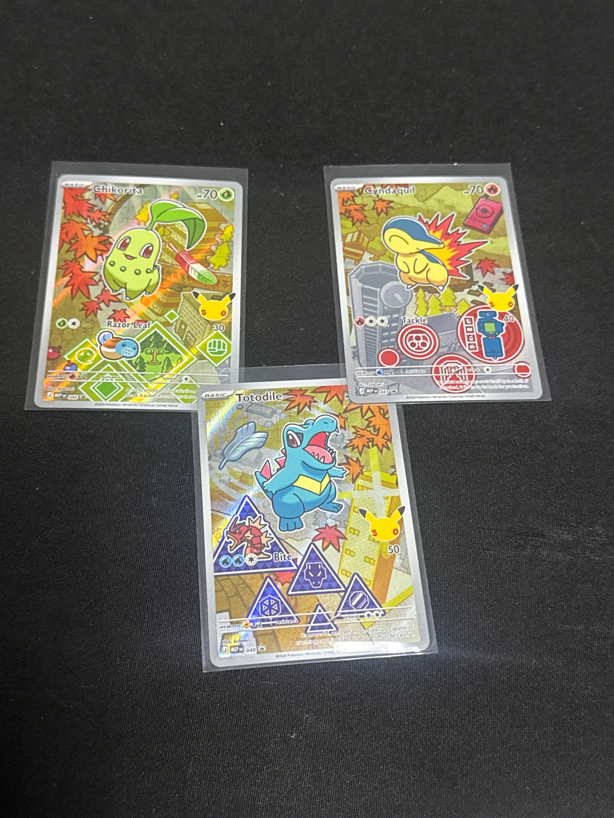 First Partner Illustration Collection Series 2 Generation 2 First Partner Collection Set of 3 (Chikorita/ Cyndaquil/ Totodile)