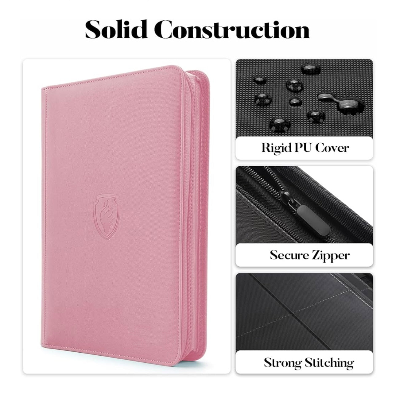 Binder con ziper Fabmaker rosado 360 cartas