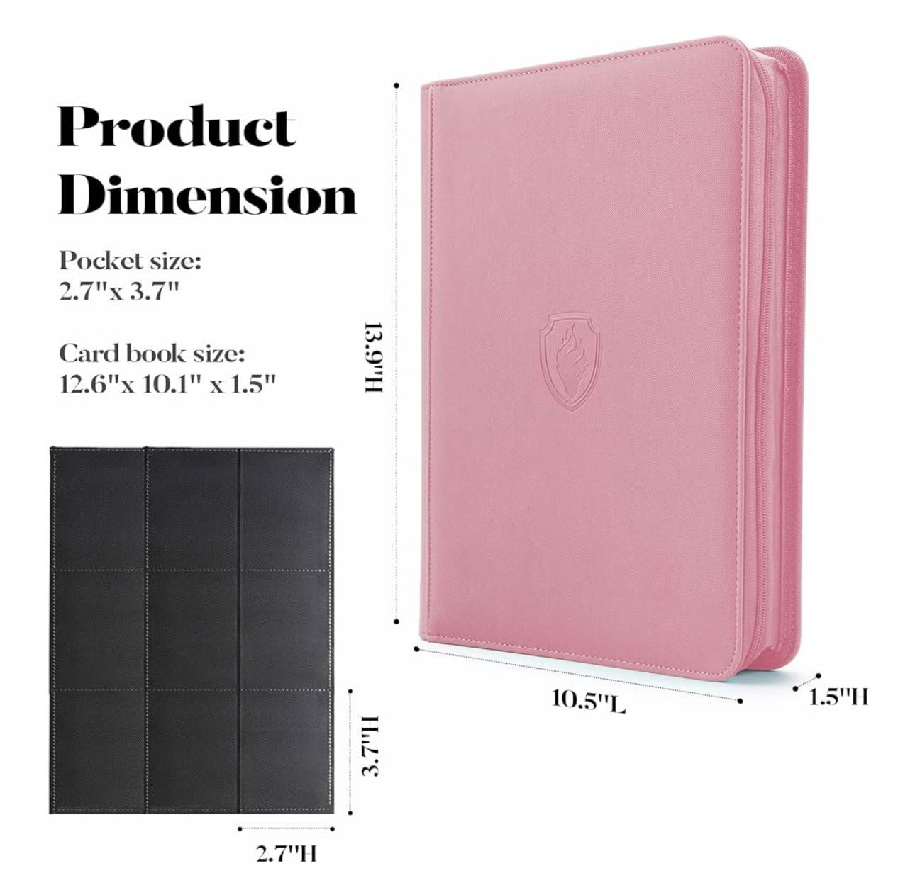 Binder con ziper Fabmaker rosado 360 cartas