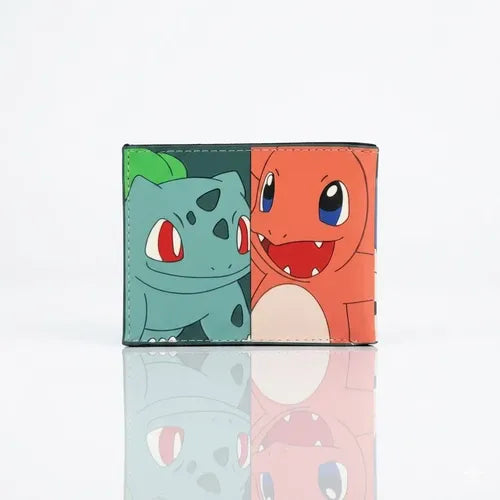 Billetera Charmander, Squirtle, bulbasaur y pikachu
