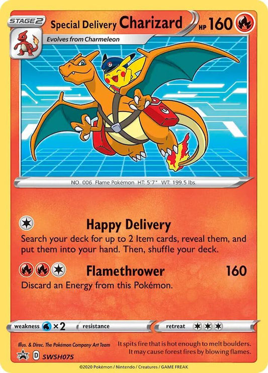 Special Delivery Charizard - SWSH075 - SWSH: Sword & Shield Promo Cards (SWSD) sellado