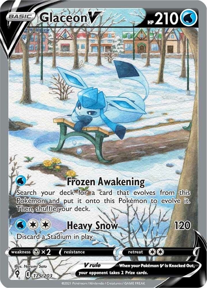 Glaceon V (Alternate Full Art) - SWSH07: Evolving Skies (SWSH07)LP
