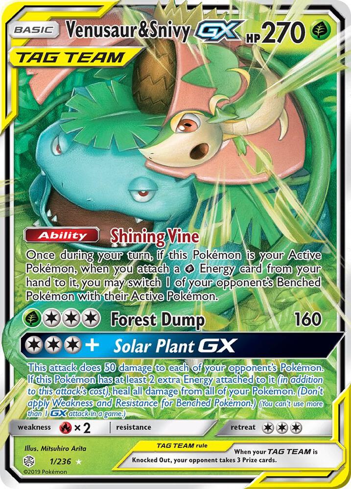 Venusaur & Snivy GX - SM - Cosmic Eclipse (SM12) español
