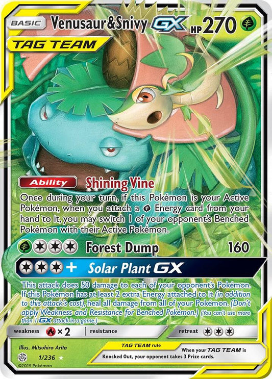 Venusaur & Snivy GX - SM - Cosmic Eclipse (SM12) español