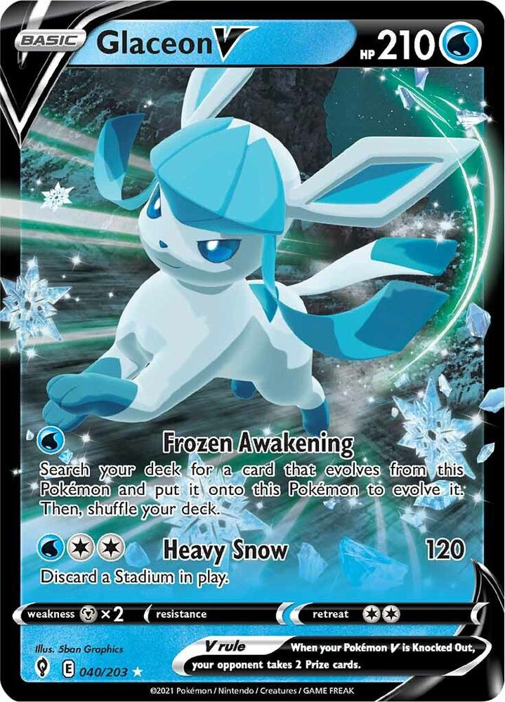 Glaceon V - SWSH07: Evolving Skies (SWSH07)