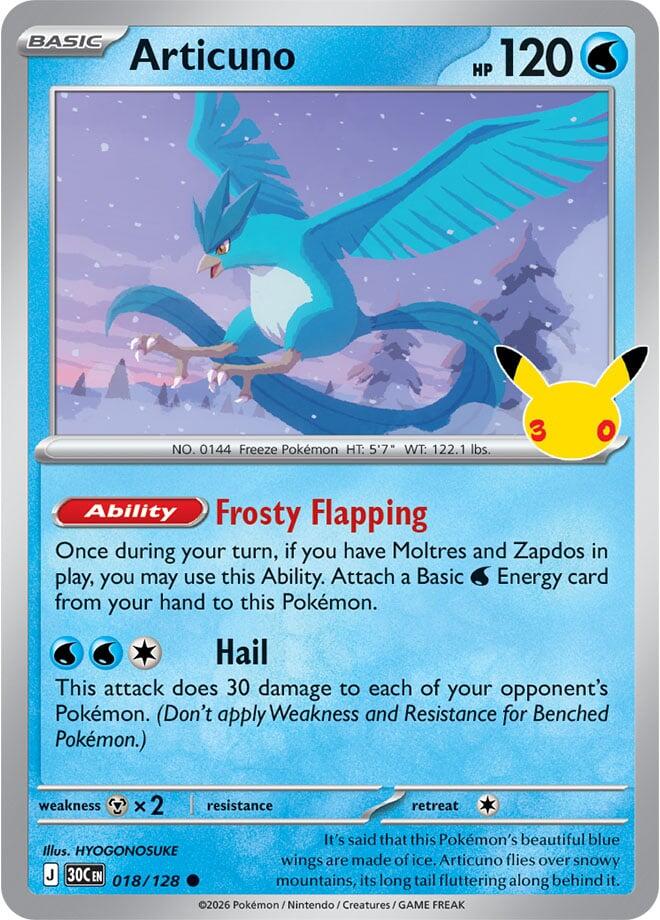 Articuno - 018/128 - ME: 30th Celebration (30C)