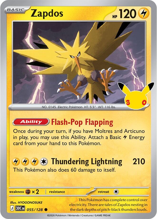 Zapdos - 055/128 - ME: 30th Celebration (30C)