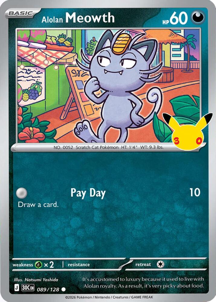 Alolan Meowth - 089/128 - ME: 30th Celebration (30C)