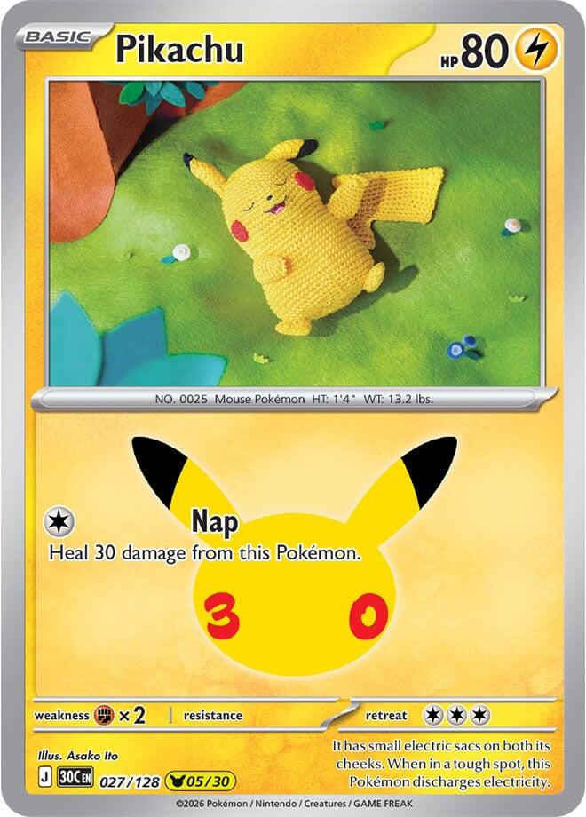 Pikachu - 027/128 - ME: 30th Celebration (30C)