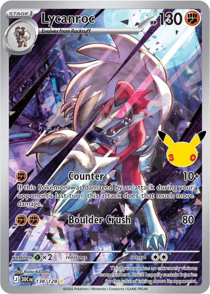 Lycanroc - 138/128 - ME: 30th Celebration (30C)