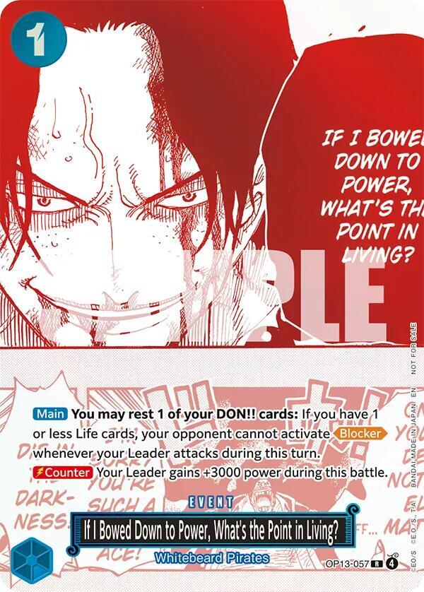 If I Bowed Down to Power, What's the Point in Living? (3rd Anniversary Treasure Campaign Pack) - One Piece Promotion Cards (OP-PR)