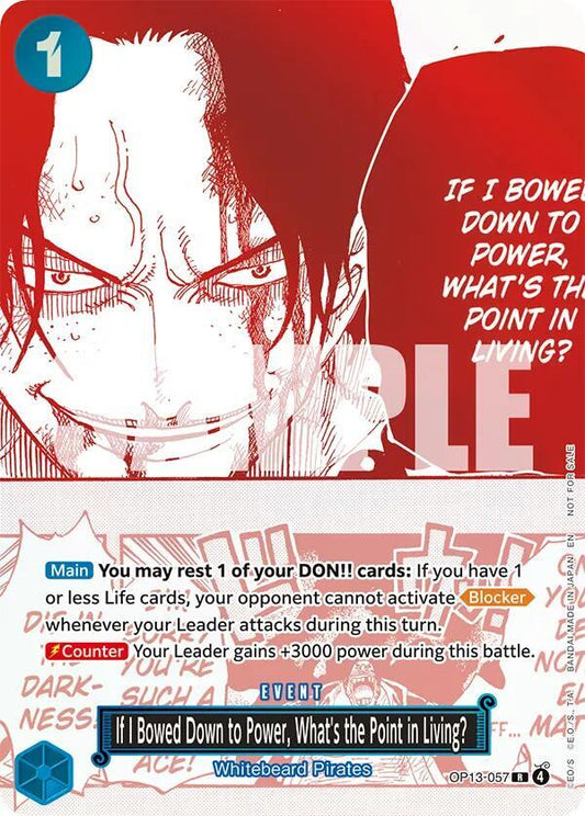 If I Bowed Down to Power, What's the Point in Living? (3rd Anniversary Treasure Campaign Pack) - One Piece Promotion Cards (OP-PR)
