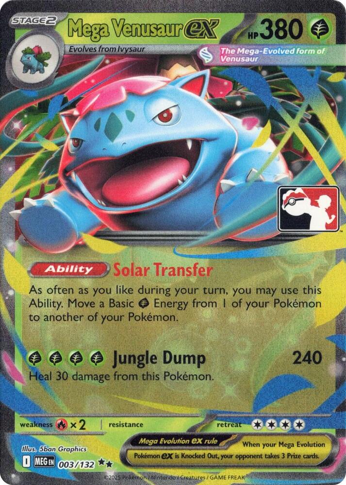 Mega Venusaur ex - 003/132 - Prize Pack Series Cards spñ