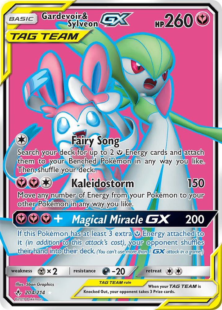 Gardevoir & Sylveon GX (204) (Full Art) - SM - Unbroken Bonds (SM10)