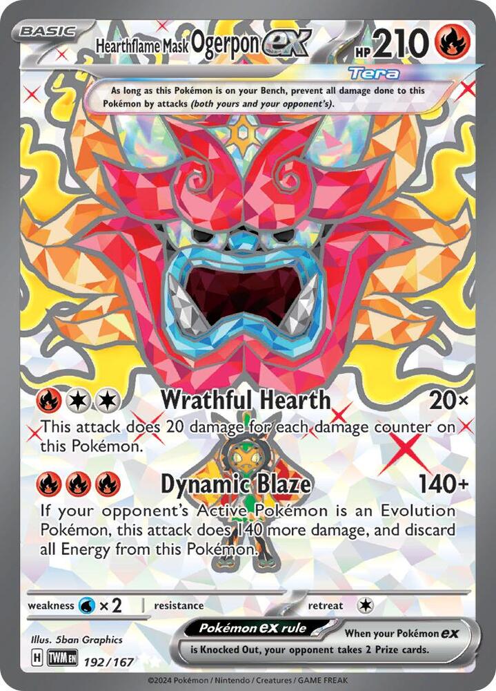Hearthflame Mask Ogerpon ex - 192/167 - SV06: Twilight Masquerade (TWM)