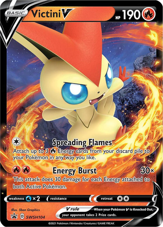 Victini V - SWSH104 - SWSH: Sword & Shield Promo Cards (SWSD)