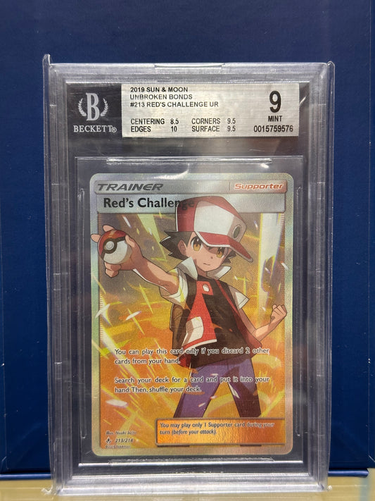 Red's Challenge #213 Pokemon Unbroken Bonds Beckett 9 mint