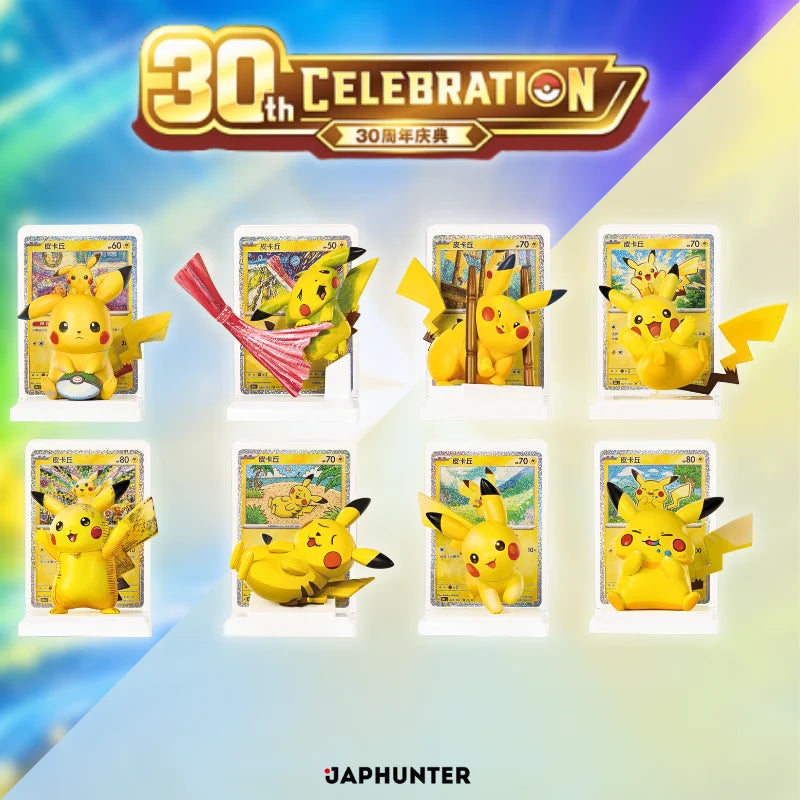 PREVENTA 30th Anniversary Pikachu Figure Set – Chinese Edition with 30th Celebration Booster