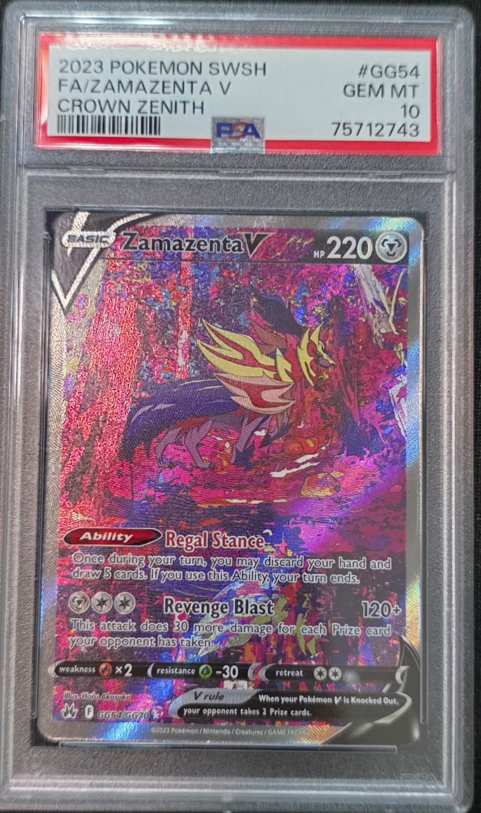 Zamazenta V Crown Zenith: Galarian Gallery PSA 10