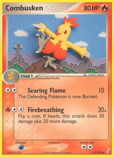 Combusken - 031/100 - Crystal Guardians (CG)reverse holofoil