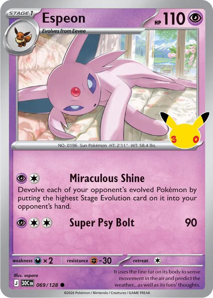 Espeon 30th Celebration holofoil 069/128