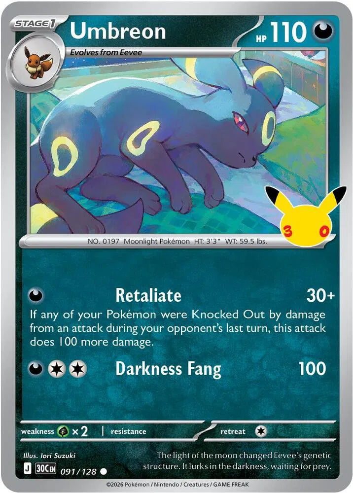 Umbreon 30th Celebration Common 091/128