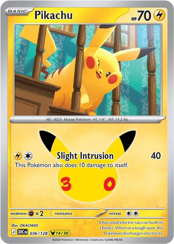 Pikachu 30th Celebration None 036/128