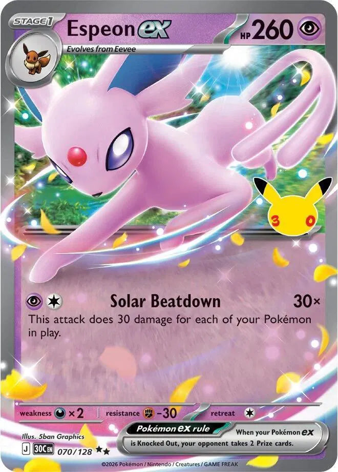 Espeon ex 30th Celebration Double Rare 070/128