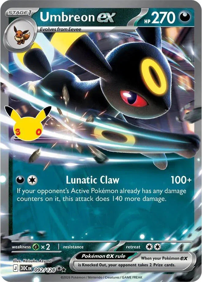Umbreon ex 30th Celebration Double Rare 092/128