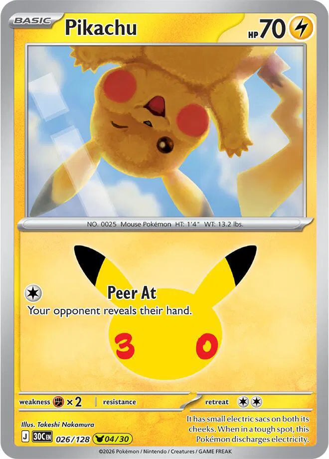 Pikachu 30th Celebration None 026/128
