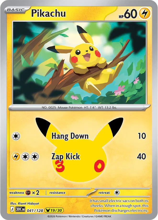 Pikachu 30th Celebration None 041/128