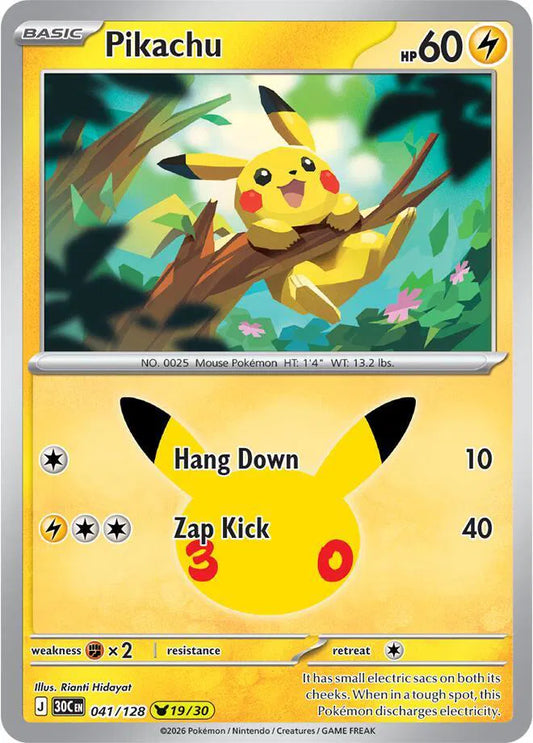 Pikachu 30th Celebration None 041/128