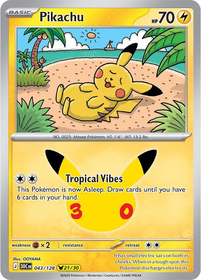 Pikachu 30th Celebration None 043/128