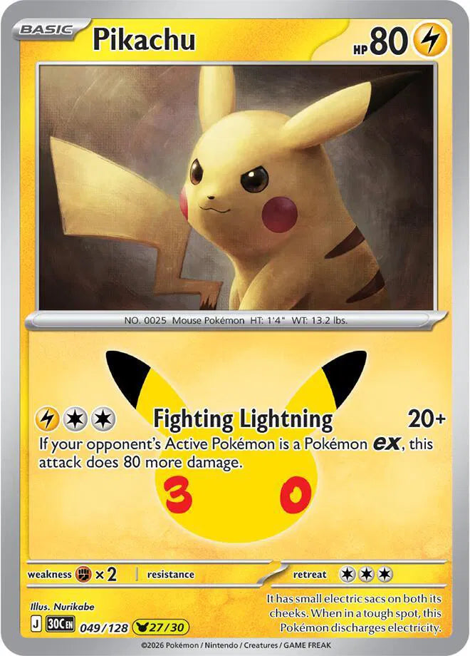 Pikachu 30th Celebration None 049/128